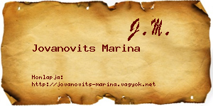 Jovanovits Marina névjegykártya